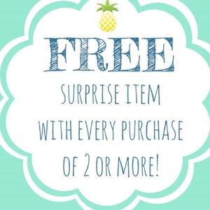 Free surprise item with a purchase of 2 + items